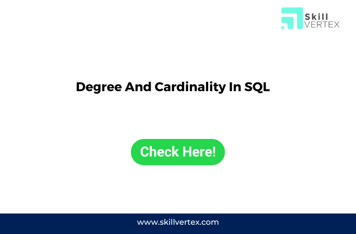 Degree And Cardinality In SQL